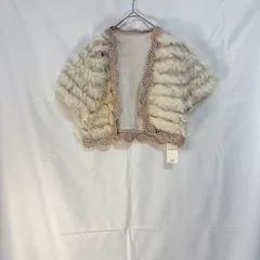 新品 未使用 タグ付き 東京ソワール レディース ファー ボレロ カーディガン M ベージュ ホワイト ラビットファー ニット レース フワフワ おしゃれ かわいい 結婚式 二次会 パーティ セレモニー  フォーマル