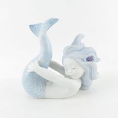 美品 LLADRO リヤドロ 1016「可愛いマーメイド」 フィギュリン 置物 陶器人形 オブジェ 人魚 SY8726H 