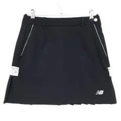 【美品】ニューバランスゴルフ スカート 黒×白 背面ロゴ・裾プリーツ  レディース 1(M) ゴルフウェア 2023年モデル New Balance