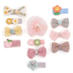 【数量限定】BIANHUAN ベビー ヘアクリップ 赤ちゃん ヘアピン リボン お花 髪 留め かみどめ クリップ おしゃれ かわいい キッズ ベビーへあアクセサリー 12点セット 髪飾り 髪留め 女の子 プレゼント 内祝い お宮参り 誕生日 100日記念 記