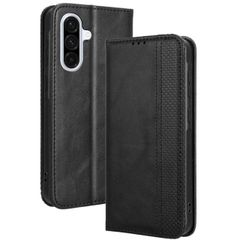 Galaxy A36 5G ケース 手帳 SC-54F チェック柄 合革 レトロ 手帳 ケース 【Color】ブラック