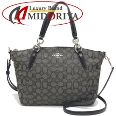 COACH コーチ スモールケルシーサッチェル F58283 ハンドバッグ シグネチャー 2WAY キャンバスxレザー  グレー ブラック アウトレット/252524【中古】