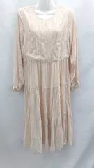◇ ⊇ Crisp ティアード シフォン素材 長袖 ロング丈 ワンピース サイズＦ ベージュ系 レディース E  【1503050001373】のサムネイル