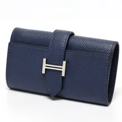 エルメス / HERMES　ベアン キーケース 4連　ヴォー エプソン　ネイビー系/シルバー金具 　【中古】 商品番号 S-157985のサムネイル
