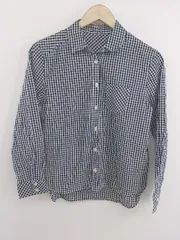 ◇ riche glamour リシェグラマー チェック 長袖 シャツ ブラウス サイズM ネイビー ホワイト レディース P  【中古】 【1209280001380】