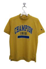 【美品】Champion(チャンピオン) 半袖モックネックシャツ 黄色 レディース LARGE ゴルフ用品 2506-0296 中古