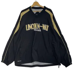 Holloway/ホロウェイ ナイロンプルオーバーシャツ ライトアウター ジャケット ドローコード フロント刺繍 オーバーサイズ ビッグシルエット China製 メンズ XL ブラック