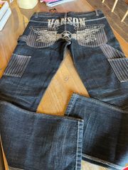 【34インチ】VANSON バンソン 刺繍 デニム ペインターパンツ sp-b-34