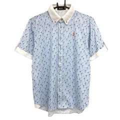 ★SALE価格★スリクソン 半袖ポロシャツ ライトブルー×白 千鳥格子 メンズ M ゴルフウェア SRIXON