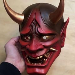 希少 般若 赤鬼 エンマ大王 マスク ハロウィン コスプレ 仮装 - メルカリ