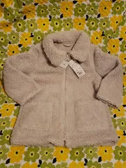 120㎝ 白 防風 アウター フリース コート ボア ボタン 新品 ユニクロ