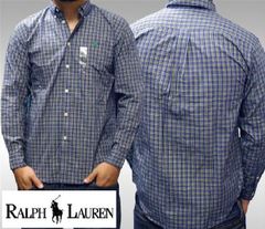 05M940◯ RALPH LAUREN 新品 ギンガムチェック 長袖シャツ M - メルカリ