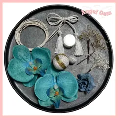 【銀ラメ付】青  胡蝶蘭 髪飾り水引 和玉 成人式 結婚式 卒業式 和装 前撮り 振袖 袴 ヘッドドレス ヘアピック  カスミソウ ドライフラワー アーティシャルフラワー タッセル ハンドメイド ブルー