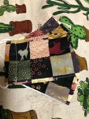 猫 和柄 ハンドメイドマスク