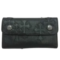 クロムハーツ クロスパッチ長財布 確実正規品 CHROME HEARTS クロスパッチ ラウンドジップ ウォレット 長財布