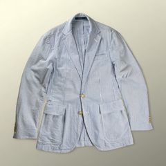 POLO RALPH LAUREN ポロ ラルフローレン / シアサッカー ジャケット アンコン ストライプ SIZE:XS