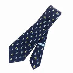 BVLGARI ブルガリ ネクタイ セッテピエゲ  総柄/シルク100％   シルク100％ ネイビー メンズ / 240001156922