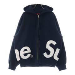 SUPREME (シュプリーム) 25SS Big Logo Zip Up Hooded Sweatshirt ビッグ ロゴ フーデッドジップアップパーカー スウェット ネイビー