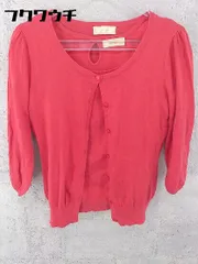 ◇ ef-de エフデ カーディガン カットソー アンサンブル サイズ9 レッド レディース  【1002800411382】