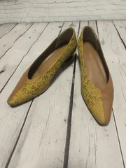 ♻️Odette e Odile  UNITED ARROWS LTDパンプス 23.0cm ローヒール 本革　ユナイテッドアローズ　パイソン柄