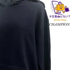 チャンピオン Champion スウェットパーカー プルオーバー (フーディ) ネイビー 無地 Mサイズ メンズ レディース 古着　ワンポイントロゴ