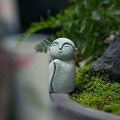 かわいい御影石 幸せ願い縁の良いおきもお 神仏像 新お地蔵さんセット癒し可愛い小型置物祈りお地蔵様おじぞうさま守り神みかげ石 (笑顔) RemeeHi