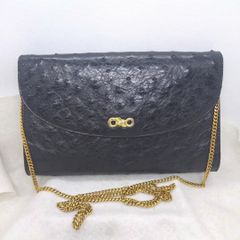美品 濱野ハマノオーストリッチ サンピエトロ チェーンショルダー