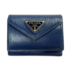 ☆☆PRADA プラダ サフィアーノ ネイビー 3つ折り財布 レディース