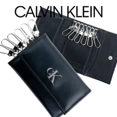 カルバンクライン Calvin Klein キーケース ギフトボックス付き CK キーリング レザー 本革 RFID 6連 キーカバー キーホルダー ブラック 箱付き 31KJ170001