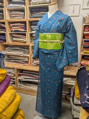 夏着物　ポリエステル　化繊絽の着物
