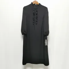 #anc ケイタマルヤマ KEITAMARUYAMA ワンピース 千鳥格子 フォーマル フリル バックジップ 9AR 黒 タグ付き 美品 レディース [955756]