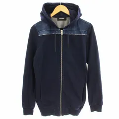 【未使用】DIESELディーゼル ダメージ加工 袖デニムパーカー 入手困難】ディーゼル✨️パーカー 異素材 切り替え デニム