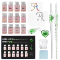 色華硝子　ガラスペンとインクセット　細字　中古 ガラスペン インク 4色セット 通販 インクセット ガラスペン