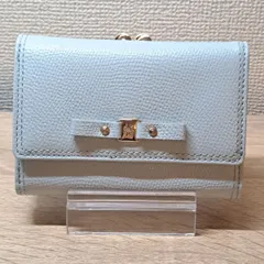 サマンサタバサプチチョイス　三つ折り財布　がま口財布　ミニ財布　ライトブルー　水色　リボンモチーフ