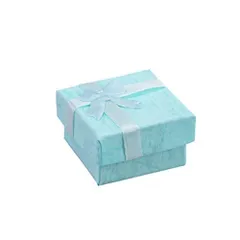 Frcolor ギフトボックス アクセサリー紙箱 蝶結び アクセサリーケース 正方形 指輪 ピアス リング ジュエリー収納ボックス 48個セットブルー