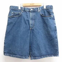 W38/古着 ルート66 ショート パンツ ショーツ メンズ 00s コットン 紺 ネイビー デニム 25may26 中古 ボトムス 短パン ショーパン ハーフのサムネイル