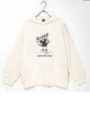 【新品】ディズニー×ハニーズ /ミッキーマウス スウェットパーカー 裏毛 フーディー アイボリーレディース Mサイズ■L27440AWS24-10-3.（4）5/27