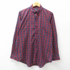 L/古着 長袖 シャツ メンズ 00s ボタンダウン 赤他 レッド チェック 24feb23 中古 トップス