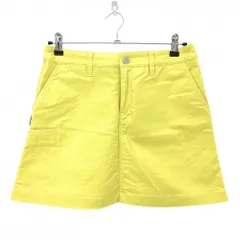 ★SALE価格★【超美品】ジャックバニー スカート イエロー 白ステッチ ストレッチ 5ポケット レディース 2(L) ゴルフウェア Jack Bunny