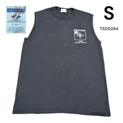 00s 古着プリント袖無しTシャツ S ブラック　TS00284のサムネイル