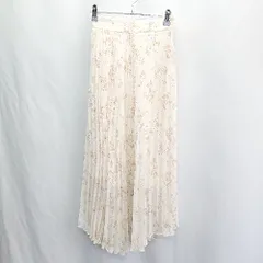 ◇ Θ MISCH MASCH ミッシュマッシュ 花柄 ロング プリーツ スカート サイズM ベージュ系 レディース E  【1412260042567】