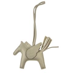 美品 HERMES エルメス Rodeo Pegasus charm PM ロデオチャーム ペガサス Craie/クレ アリゲーター/スイフト Stamp-U U刻 バッグチャーム ストラップ キーホルダー