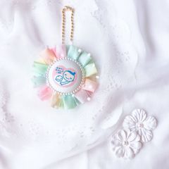 ハンドメイド　両面マタニティマーク　チュールロゼット　レインボー　完成品