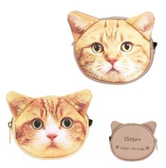茶太郎ときなこ ダイカットポーチ フェイス 小物入 猫柄 ネコ柄 スケーター 茶とら チャトラ
