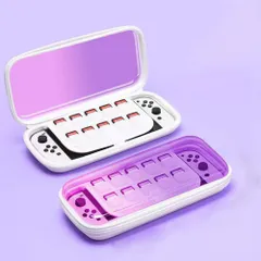 ☆ ピンク×パープル ☆ Switch OLED 収納ケース ストラップ付き gcase4128 Nintendo switch ケース 任天堂 キャリングケース ニンテンドー スイッチ ケース 収納ケース 収納ポーチ ソフトケース 透明 クリアケース