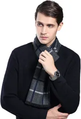 Cat Hand(キャット ハンド) マフラー メンズ メンズマフラー(03.ブルーチェック,  Free Size)