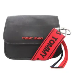 トミーヒルフィガー TOMMY HILFIGER タグ付き トミージーンズ ショルダーバッグ フェイクレザー ミニ 紺 ネイビー /AE