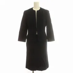 アナイ ANAYI スーツ リネン混 セットアップ スカート ノーカラー ジャケット 七分袖 36 S ネイビー 紺 /☆Gのサムネイル