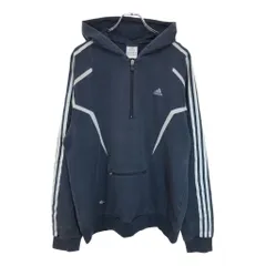 adidas アディダス ハーフジップ スウェット パーカー ネイビー(メンズ L)中古 古着 U6028