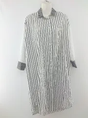 ◇ ◎ titivate ティティベイト ストライプ 長袖 膝下丈 シャツ ワンピース サイズS ホワイト グレー レディース P  【中古】 【1209200006402】